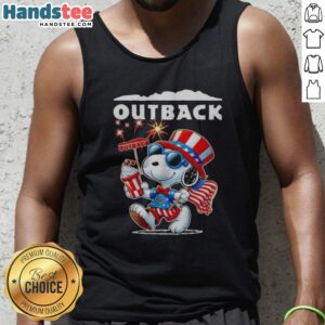 Nice Snoopy X Outback Fourth Of July American 250 Years 1776 2026 Fireworks Tank top featuring festive design