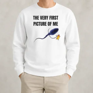 Good The Very First Picture Of Me Sperm With Beer Mug Sweater in a cozy fit with graphic print