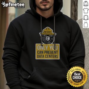 Pretty Smokey Bear US Forest Service Resist Only You Can Prevent Data Centers hoodie displayed in a cozy setting