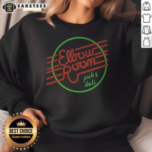 Funny Elbow Room Pub And Deli Graphic Logo sweatshirt featuring a fun and vibrant design.