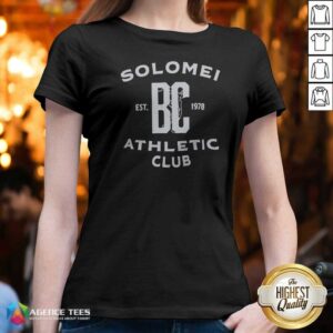Premium Solomei BC Est 1978 Athletic Club Text Design Inspired By Brunello Cucinelli v neck optimized garment showcasing unique style