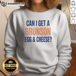 Hot Can I Get A Brunson Egg Cheese Sweatshirt featuring a cozy fit and unique graphic design.