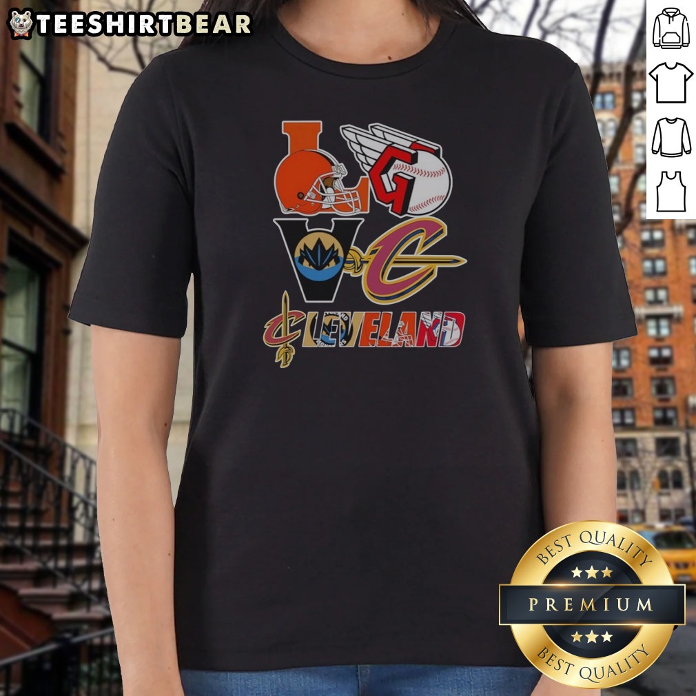 funny-cleveland-browns-cleveland-guardians-cleveland-cavaliers-cleveland-monsters-love-cleveland-teams-sport-2 Funny Cleveland Browns Cleveland Guardians Cleveland Cavaliers Cleveland Monsters Love Cleveland Teams Sport Ladies Shirt displayed on a model