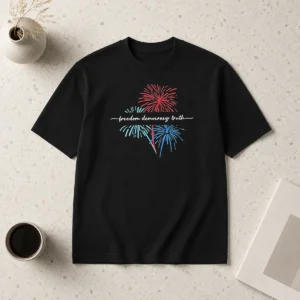 Pretty Freedom Democracy Truth FDT Anti Trump Firework 250th Anniversary USA July 4th Shirt