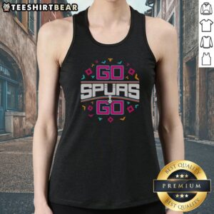 Top San Antonio Spurs NBA Go Spurs Go Tank top featuring team colors and logo
