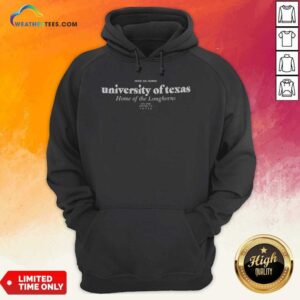 Top University Of Texas Home Of The Longhorns Hook Em Horns hoodie optimized for showcasing vibrant colors and details.