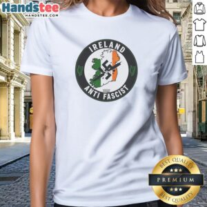Awesome Ireland Anti Fascist Ladies Shirt featuring bold graphic print on a comfortable fitted tee