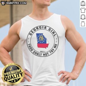 Top Georgia Girl Thou Shalt Not Try Me Mood 24 7 Map Tank top featuring a vibrant graphic design.