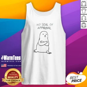 Good No Seal Of Approval Pun With An Annoyed Seal With Crossed Arms Illustration Tank Top