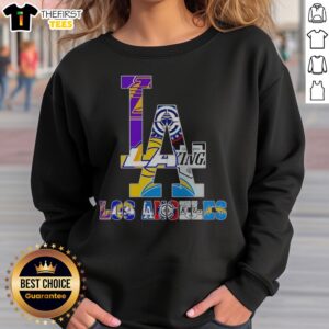 Good Los Angeles Sports Teams LA Logos Sweatshirt featuring vibrant team logos for fans.