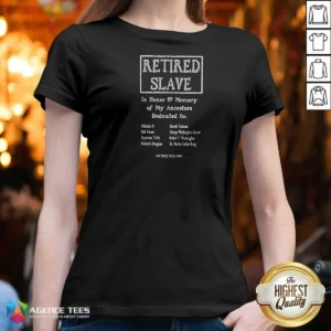 Premium Retired Slave In Honor And Memory Of My Ancestors Dedicated To V Neck Shirt v neck optimized in black cotton fabric