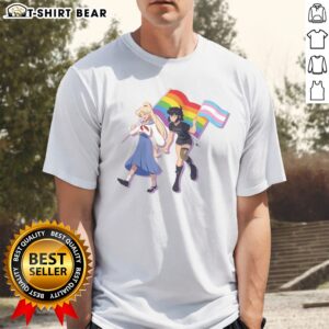 Original Usagi Tsukino And Sailor Moon Character Holding Obsession Pride Flag Shirt, vibrant and colorful design.