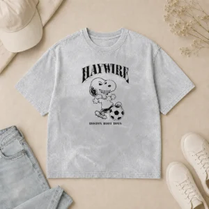 Awesome Snoopy Hawwire Boston Boot Boys Soccer Sports Washed T-Shirt