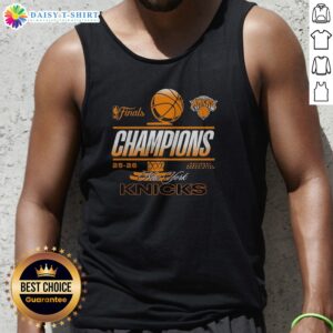 Awesome New York Knicks 2025 2026 Finals Champions National Basketball Association Team Tank Top in blue with championship graphics