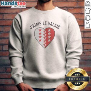 Good Valais Switzerland Canton J'Aime Le Valais Heart Symbol Patriotic Emblem Sweatshirt