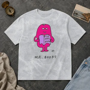 Top Mr Books The Paris Review Literary Reading Washed T-Shirt