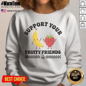 Support Your Fruity Friends Love Wins sweatshirt in vibrant colors, perfect for expressing love and support.