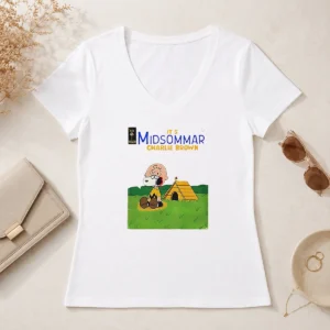 Original Snoopy Charlie Brown It'S Midsommar Charlie Brown Parody V-Neck Shirt