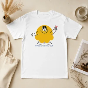 Pretty Movies By Yourself Club Yellow Blob Character Holding A Red Candy Art
