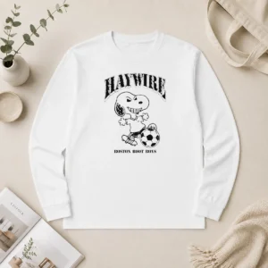 Awesome Snoopy Hawwire Boston Boot Boys Soccer Sports long sleeve shirt with vibrant graphic and comfortable fit