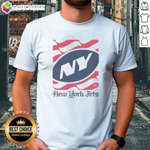 Hot New York Jets American Heritage Wordmark Shirt featuring vibrant team colors and classic design.