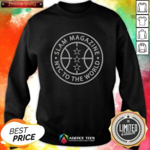 Awesome Slam Magazine NYC To The World Basketball sweatshirt optimized for product display