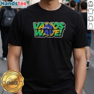 Top Brazil Vamos Wave Ordem E Progresso Shirt featuring vibrant colors and unique design.