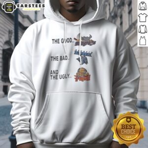 Official The Good The Bad And The Ugly hoodie displayed in a cozy setting, perfect for fans of classic cinema.