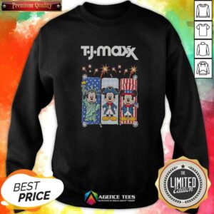Original Hot TJ Maxx Mickey Mouse Disney USA Patriotic Celebration sweatshirt optimized image showing front design on cozy crewneck sweatshirt