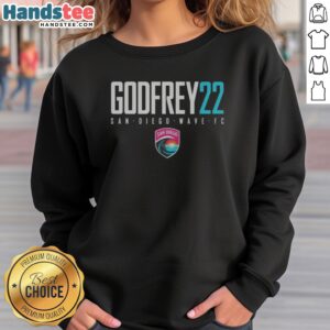 Funny San Diego Wave FC Godfrey 22 Naomi Girma Soccer Player Team NWSL sweatshirt displayed on a neutral background