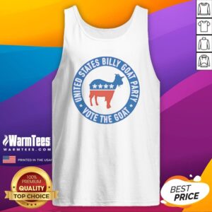 Funny United States Billy Goat Party Vote The Goat American Politics Satire tank top displayed on a neutral background.
