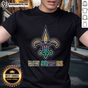 Official NOLA Saints Pelicans Tulane Fleur De Lis Logo Shirt displayed on a neutral background
