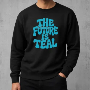 Top The Future Is Teal Sweater