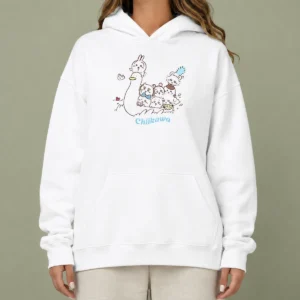 Pretty Chiikawa Characters And Duck Friend Illustration From The Hoodie