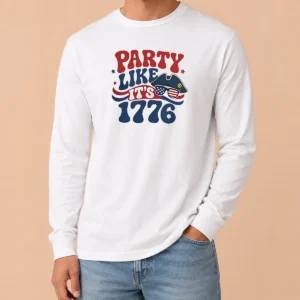 Nice Party Like It Is 1776 American Flag Sunglasses Revolutionary War Patriot Long Sleeve Shirt