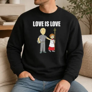 Official Love Is Love Priest And Altar Boy Satire Sweater