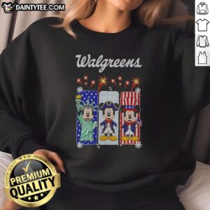 Original Walgreens Mickey Mouse Statue Of Liberty Patriot Uncle Sam USA Sweatshirt featuring a classic crewneck design
