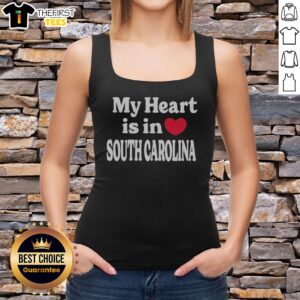Top My Heart Is In South Carolina State Pride Typography Slogan Heart Design Tank top featuring a heart graphic