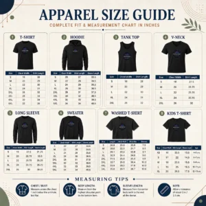 Size chart for Nice Unchained Lab Launch Your Communitys with measurements in inches and cm
