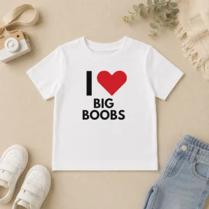 Top I Love Big Boobs Heart Kids T-Shirt