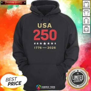 Good USA 250 1776 2026 Patriotic American Independence Anniversary Hoodie