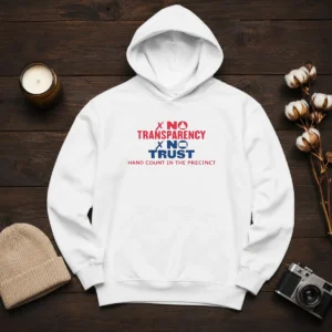Top No Transparency No Trust Hand Count In The Precinct Hoodie