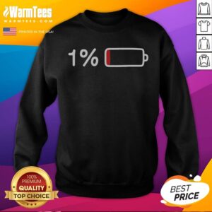 Nice Low Battery Warning sweatshirt in soft fabric with a relaxed fit and bold low battery graphic