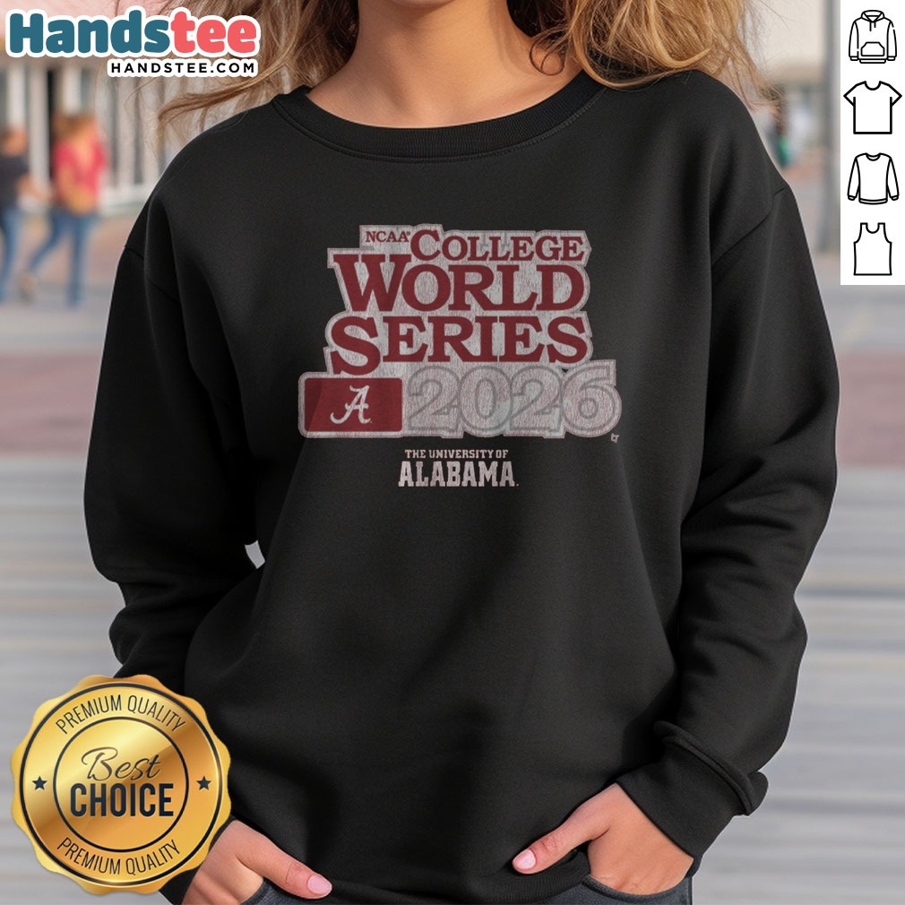 funny-alabama-baseball-2026-college-world-series-sweatshirt Funny Alabama Baseball 2026 College World Series sweatshirt featuring a playful design