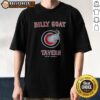 Funny Billy Goat Tavern Chicago Cubs MLB Parody Shirt on a wooden surface, showcasing its unique design.