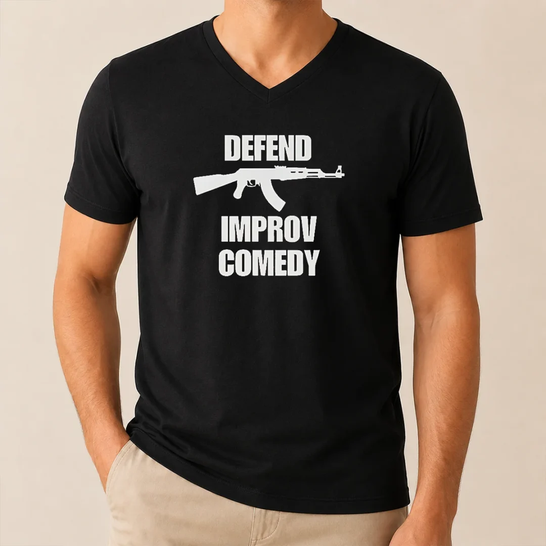 Funny Defend Improv Comedy V Neck Shirt Funny Defend Improv Comedy V-Neck Shirt