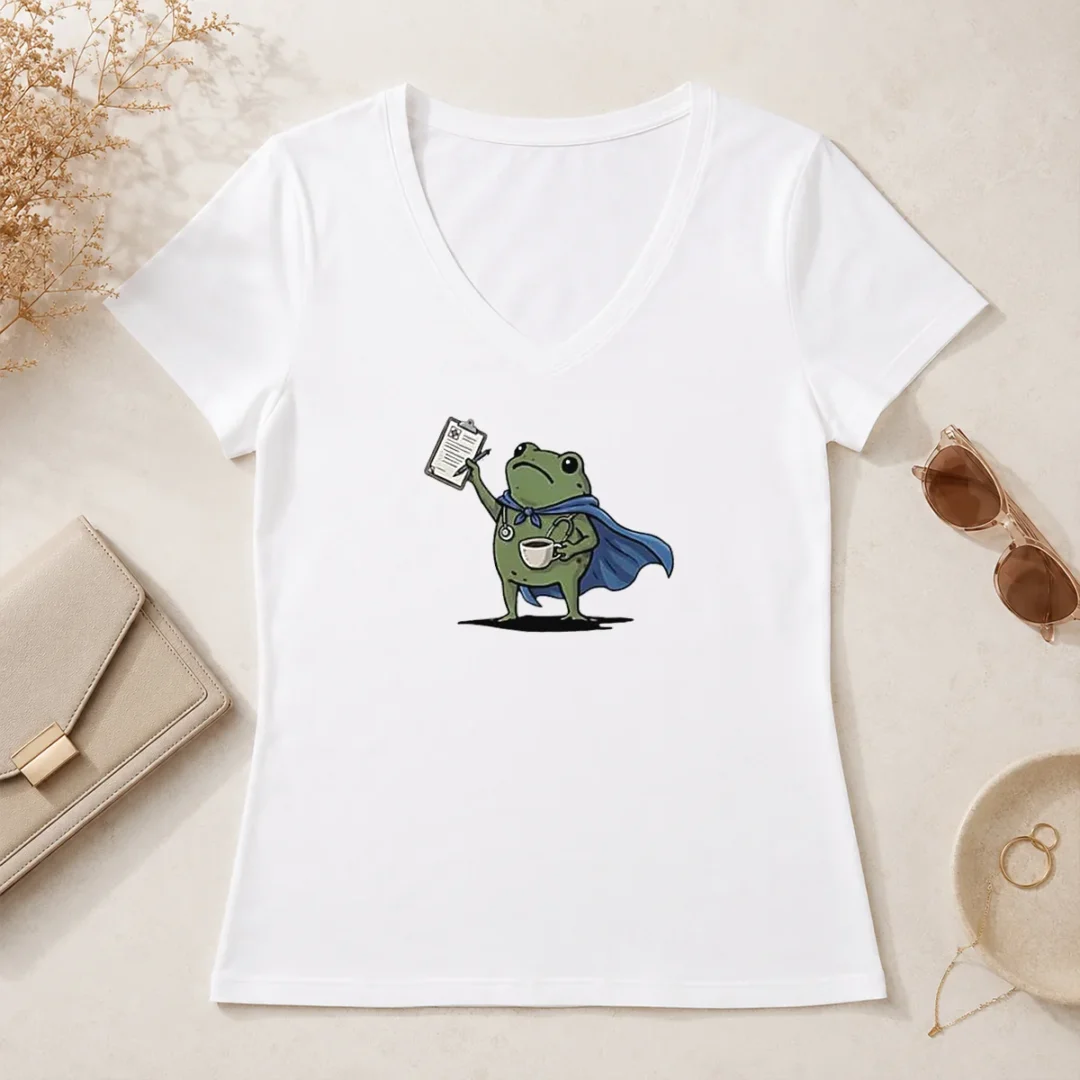 Funny Doctor Frog We Chart At Dawn Medical Professional Nursing V Neck Shirt Funny Doctor Frog We Chart At Dawn Medical Professional Nursing V-Neck Shirt