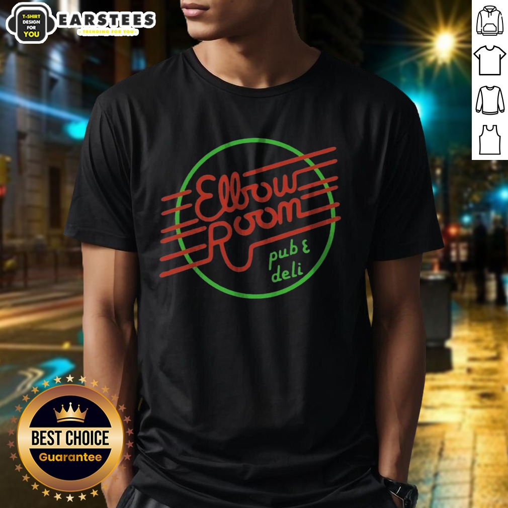 funny-elbow-room-pub-and-deli-graphic-logo-shirt Funny Elbow Room Pub And Deli Graphic Logo shirt displayed on a flat surface