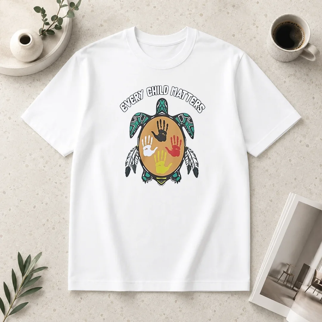 funny-every-child-matters-turtle-t-shirt-1 Funny Every Child Matters Turtle t shirt featuring a playful turtle graphic and message on a comfortable cotton tee