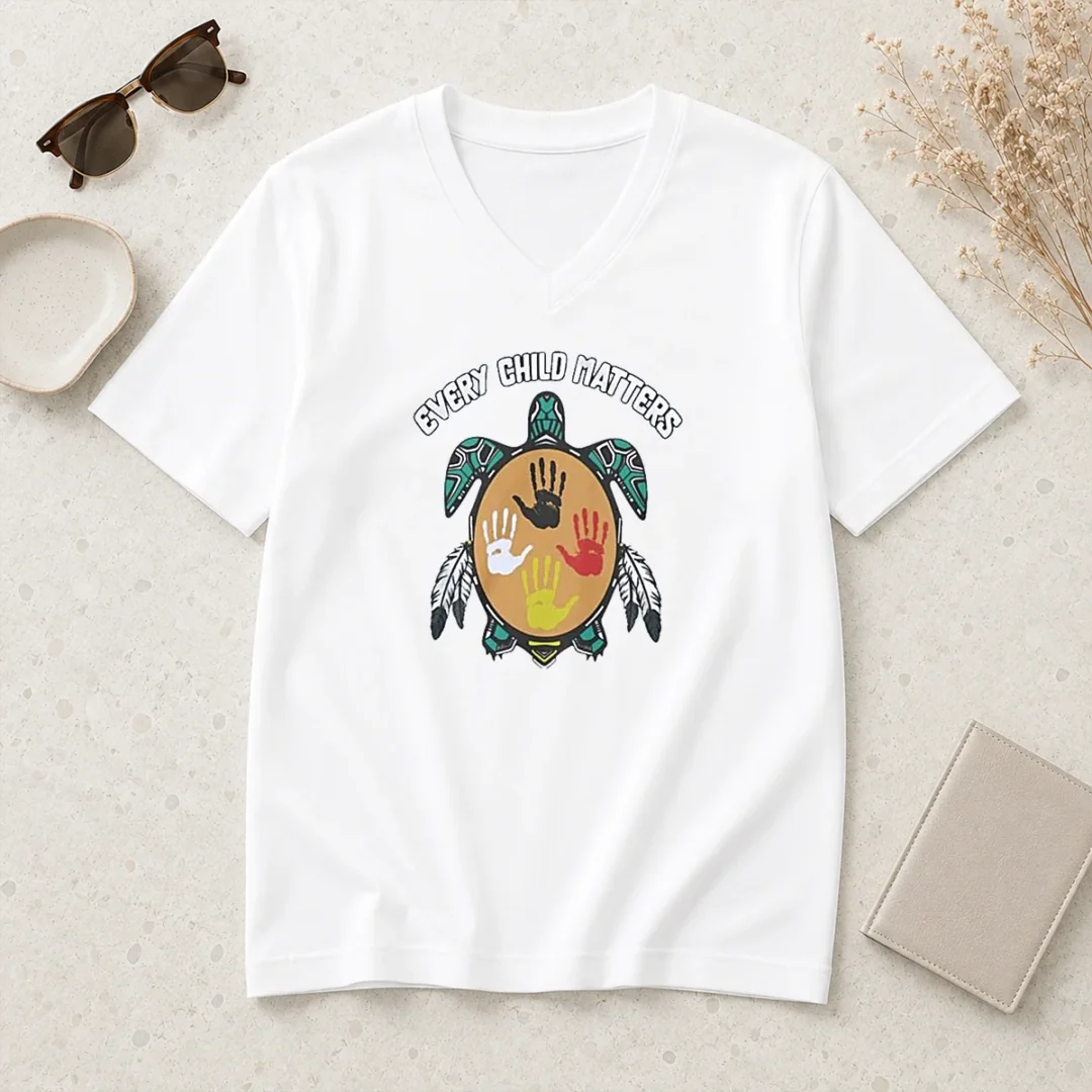 funny-every-child-matters-turtle-v-neck-shirt Funny Every Child Matters Turtle V-Neck Shirt